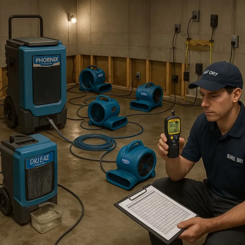 Structural Drying and Dehumidification process in Winnebago, IL